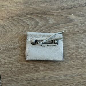 Rebecca Minkoff Cream Leather Wallet with Silver Accent